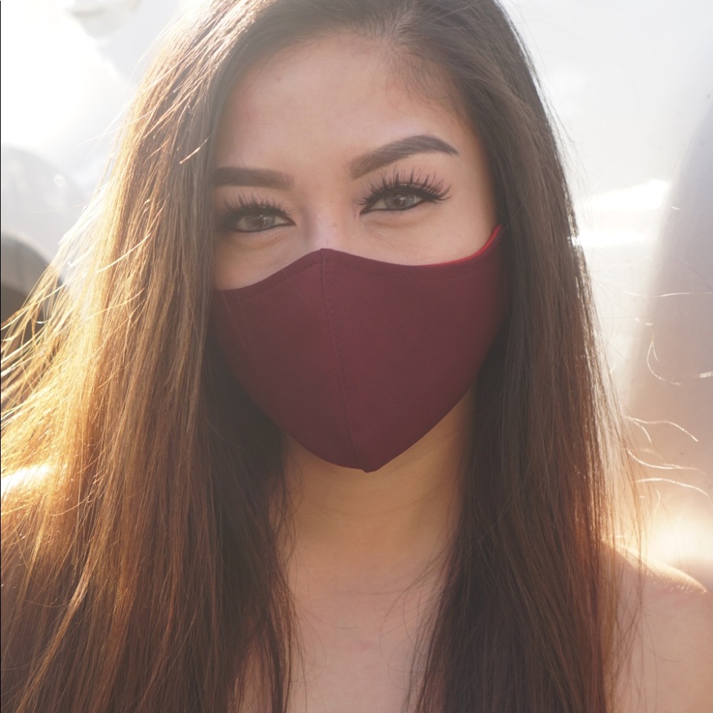 Reusable Washable burgundy Solid Face Mask